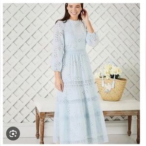 Antonio Melani Born on Fifth Primrose Crew Neck Eyelet Dress Size 10 Light Blue